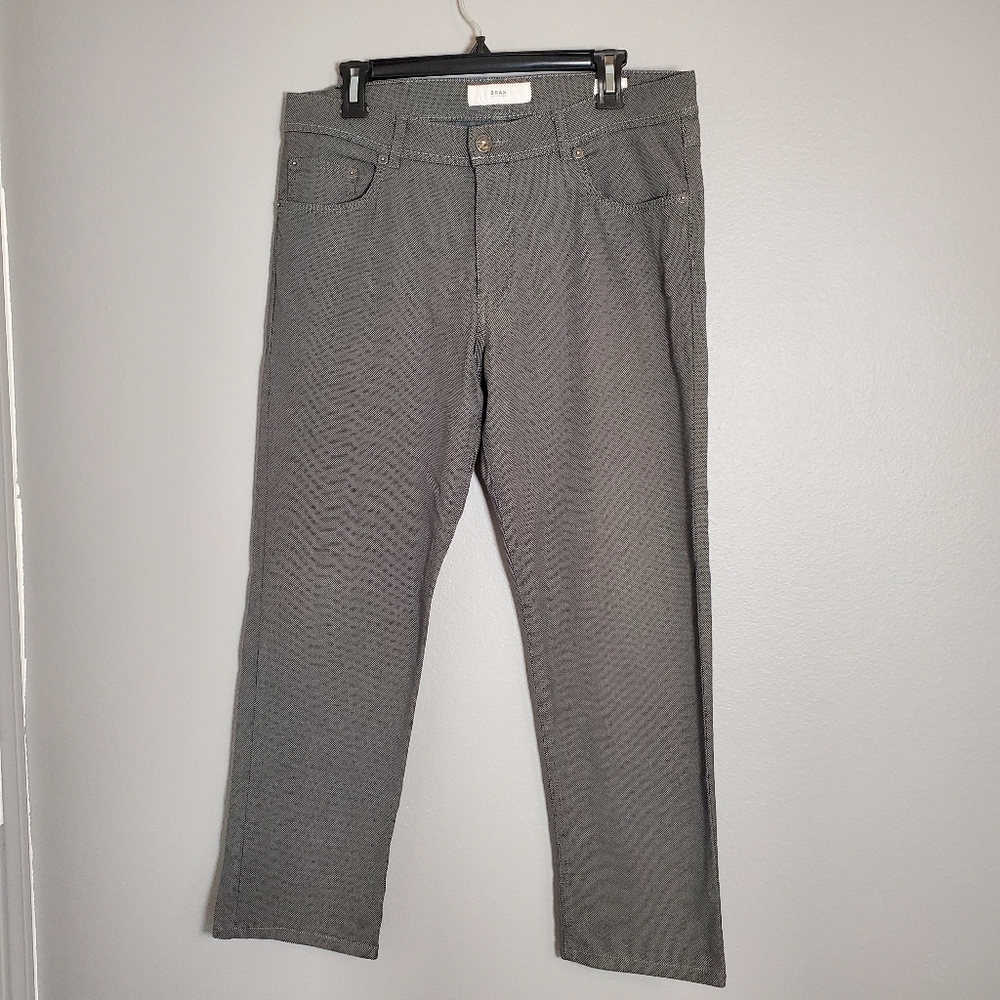 BRAX Feel Good Men's Cooper Fancy Regular Fit Pants 35/32 Black Five Pocket